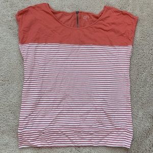 Orange Striped LOFT sleeveless shirt